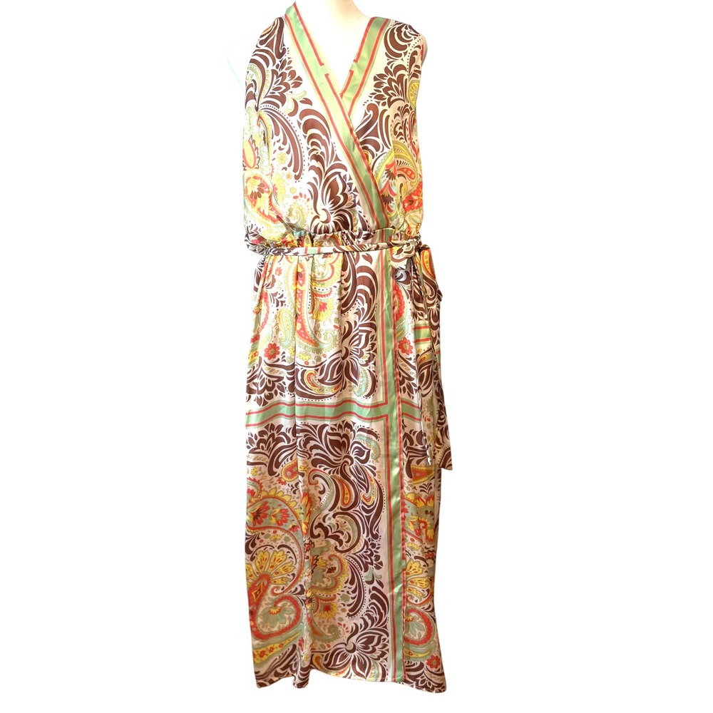 Bailey 44 Multicolored Silky Print Halter Dress in Size L
